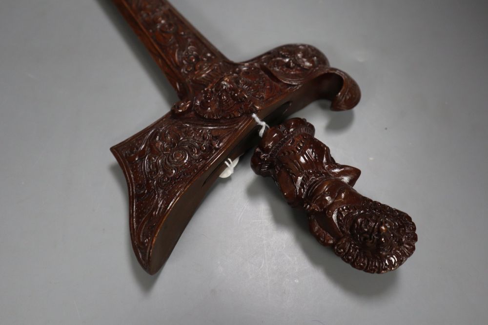 A Bali kris and a Tibetan/Bhutan knife, 50cm